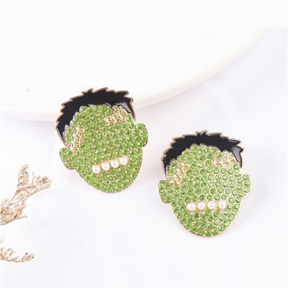 BaubleBar Jewelry - NEW FRANKENSTEIN RHINESTONE HALLOWEEN EARRINGS